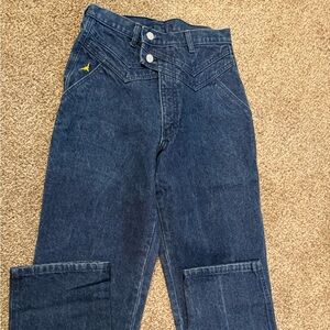 Blue Denim Jeans with Yellow Logo